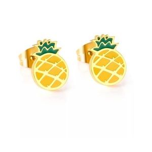 18k Gold Plated Pineapple Earrings